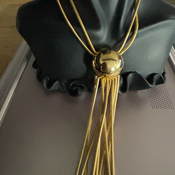 Vintage Gold Tone long Length Necklace w/Ball Dangles - Picture 5 of 9